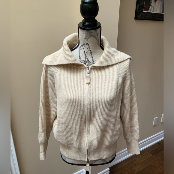 AMAZON Brand Zip Up Sweater Jacket Knit Sweater Lapel Cropped Cardigan SZ XL - Picture 11 of 15
